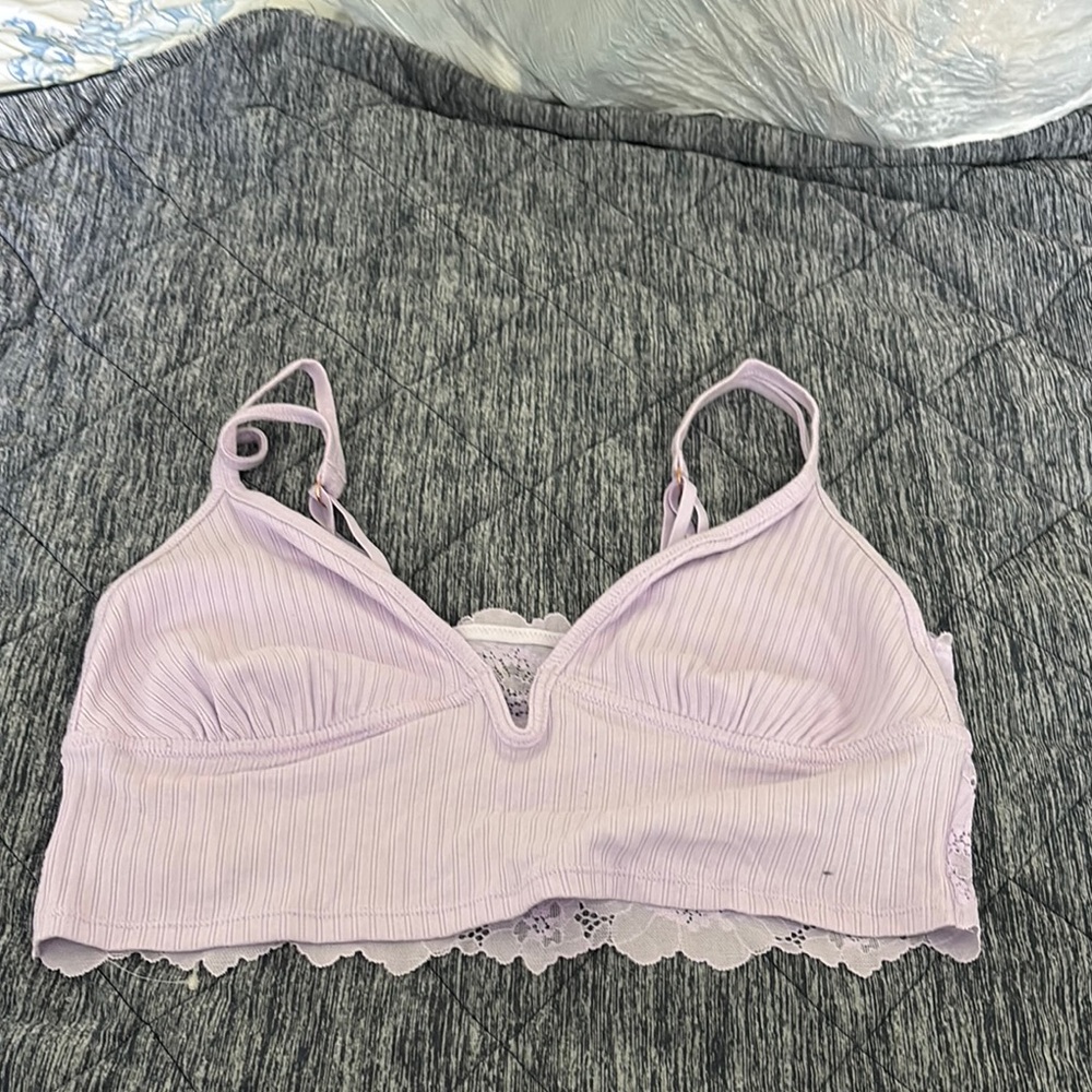 Aerie Purple Ribbed Knit Bralette